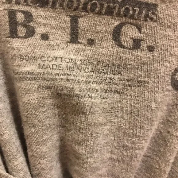 Notorious Big Biggie Smalls Graphic Light Gray T-Shirt M - Picture 7 of 8